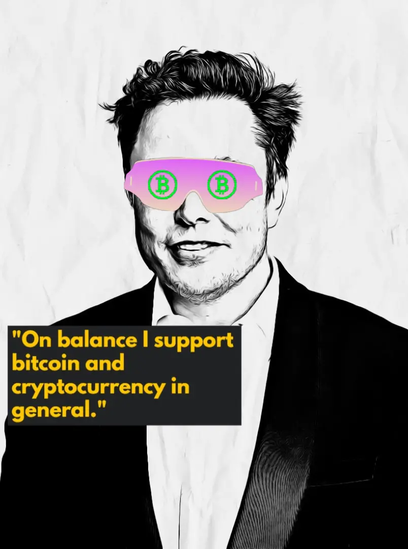Elon Musk saying he supports crypto quote