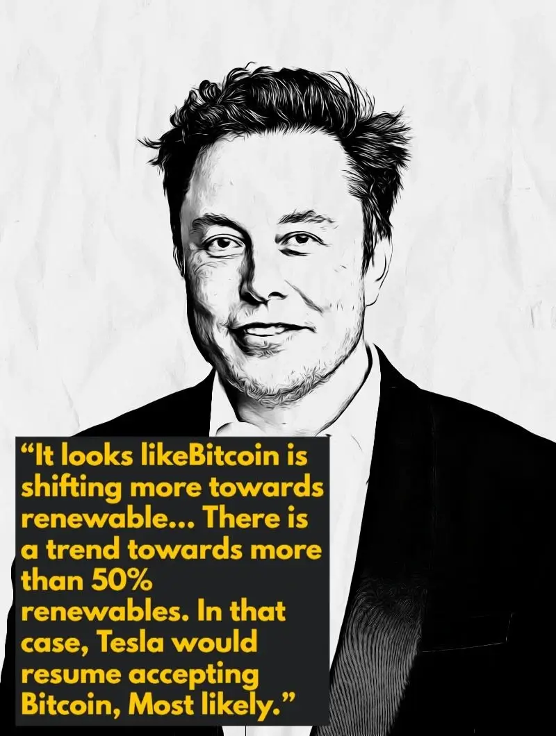 Elon Musk Bitcoin renewables quote