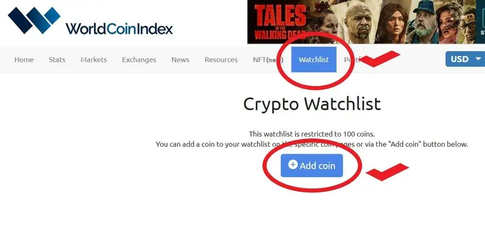 WorldCoinIndex Watchlist