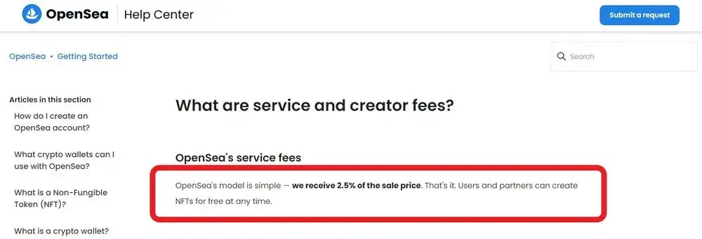 How much are OpenSea fees?