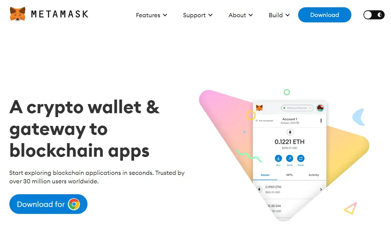 Metamask wallet interface