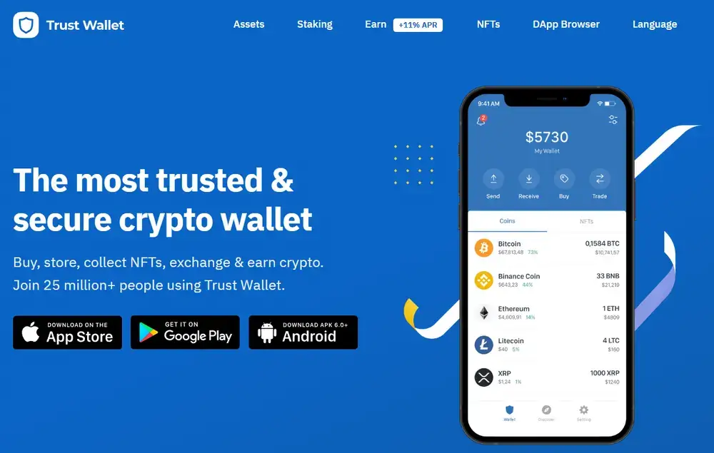 Trust Wallet interface